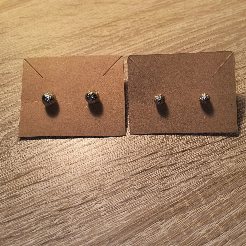2 Pack Silver Stud Earrings - With Backs!
